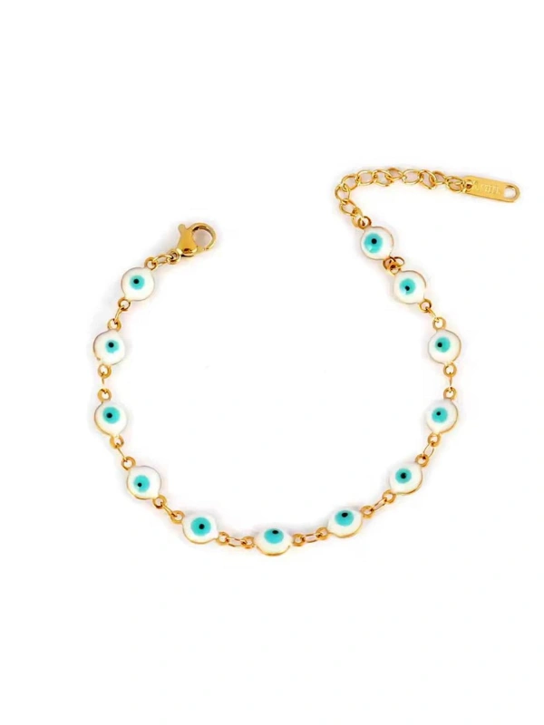 Gourmettes Œil Blanc en Acier Inoxydable Kiff