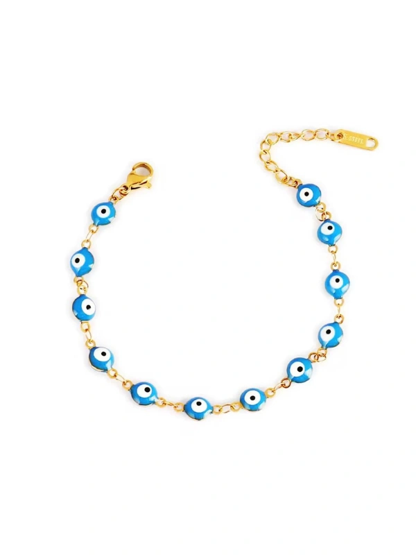 Gourmettes Œil Bleu en Acier Inoxydable Kiff