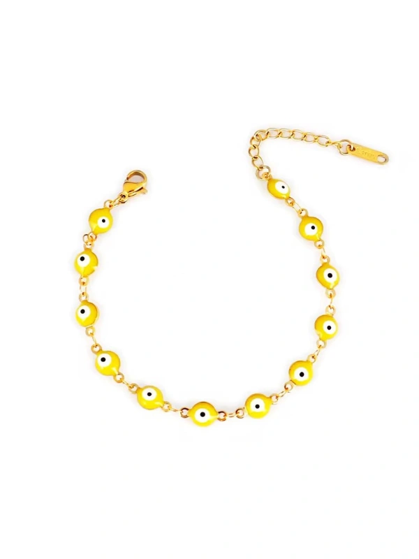 Gourmettes Œil Jaune en Acier Inoxydable Kiff