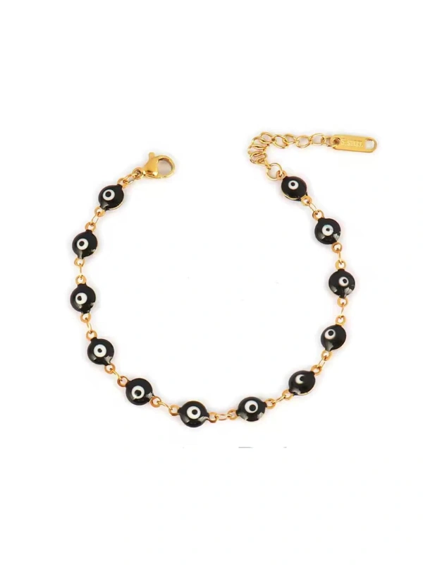 Gourmettes Œil Noir en Acier Inoxydable Kiff