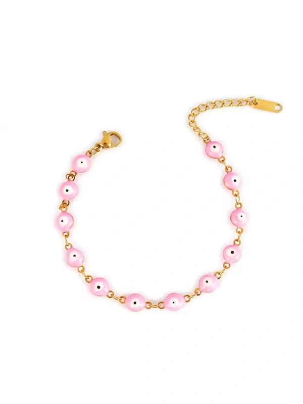 Gourmettes Œil Rose en Acier Inoxydable Kiff