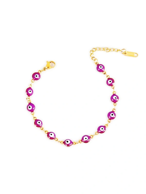 Gourmettes Œil Violet en Acier Inoxydable Kiff