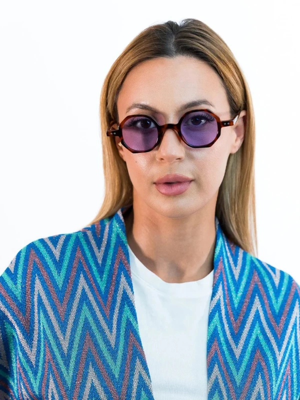 Lunettes de Soleil Halos Mauve Léopard Rayz