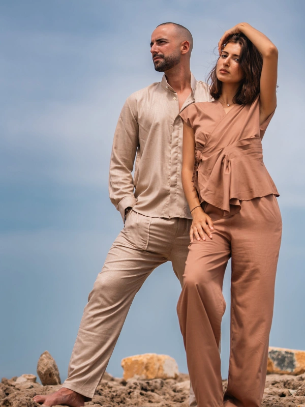 Chemise en lin ADONIS –Beige Auzée