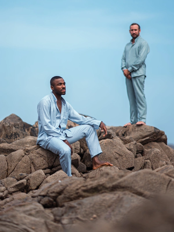 Chemise en lin ADONIS - Bleu ciel Auzée