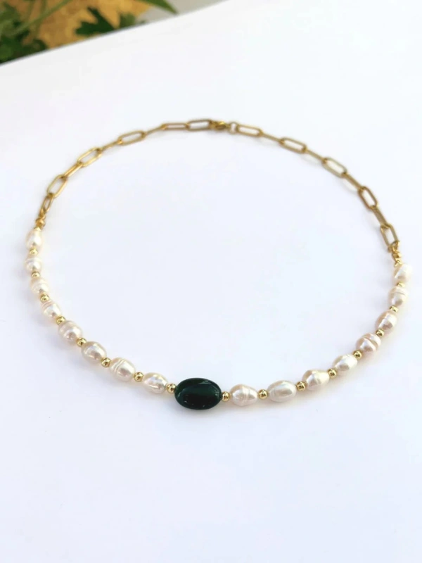 Choker Agate Verte et Joher Moroccan concept