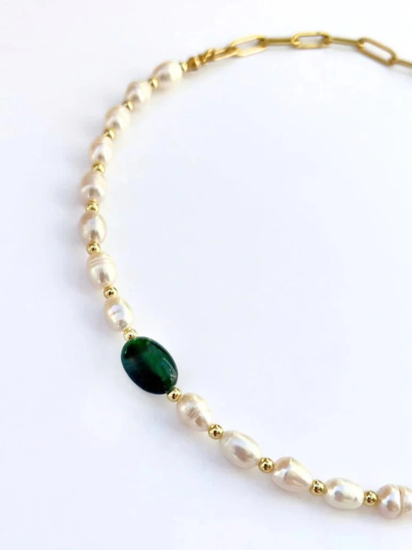 Choker Agate Verte et Joher Moroccan concept