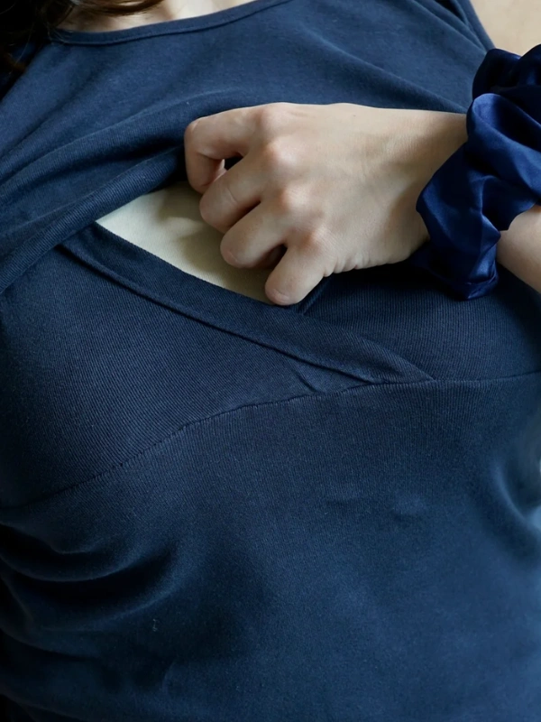 Débardeur d'allaitement –Bleu Marine Bambidou