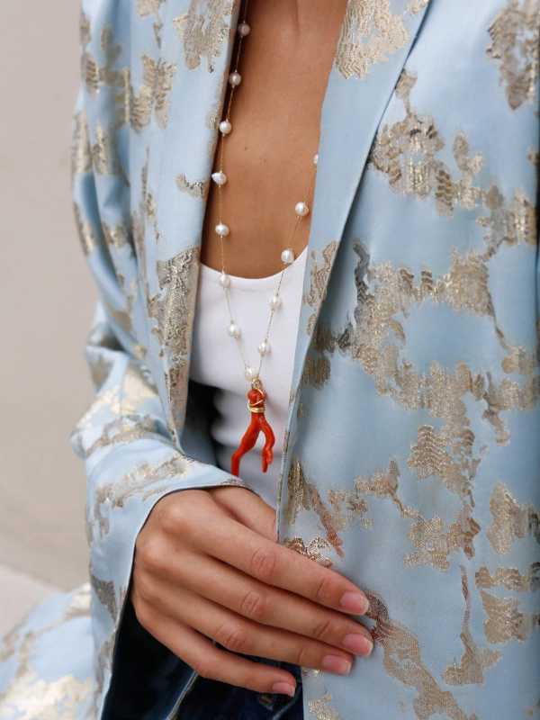 Haori Brochet bleu ciel Magenta Atelier