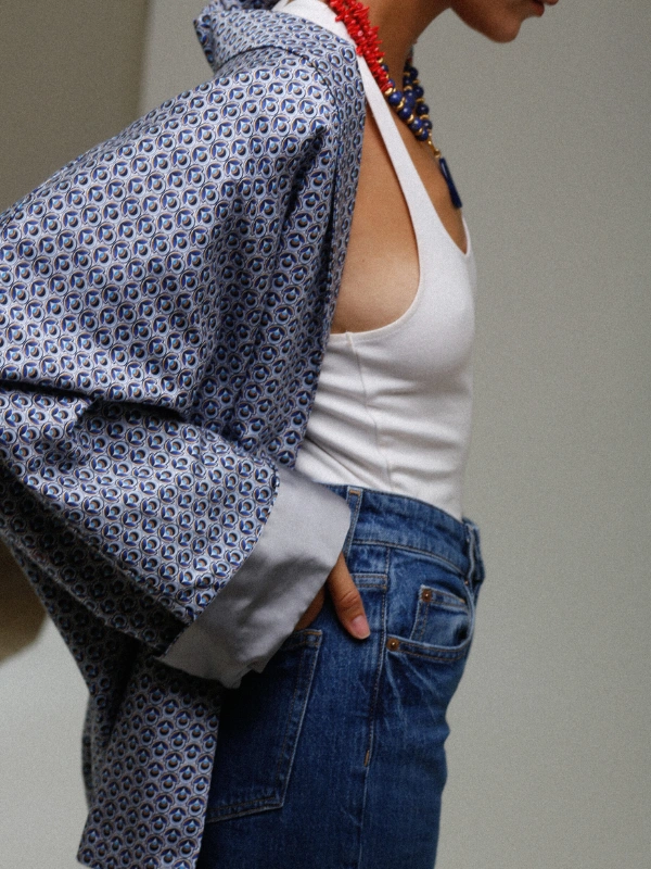 Haori en Coton d'Italie Magenta Atelier