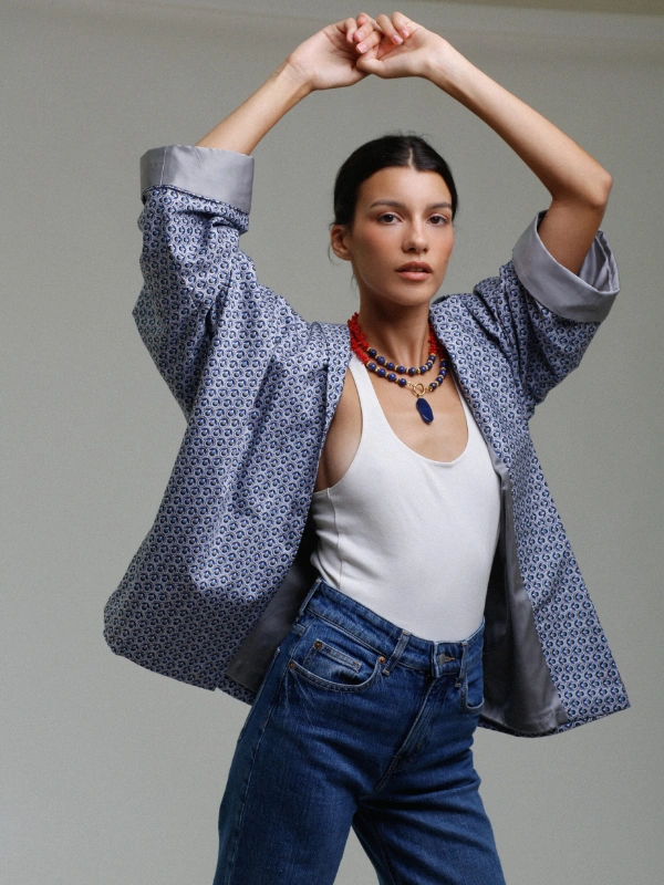 Haori en Coton d'Italie Magenta Atelier