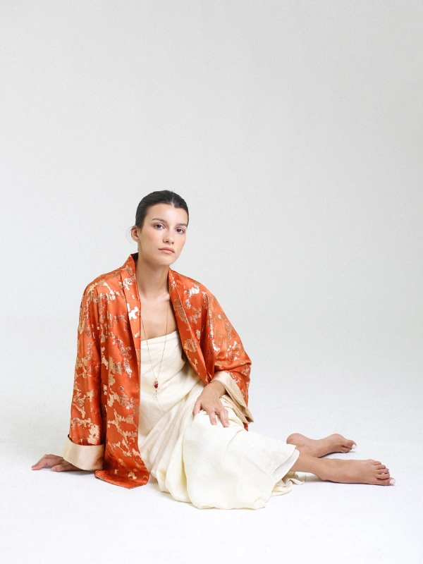 Haori en Tlija Orange Magenta Atelier