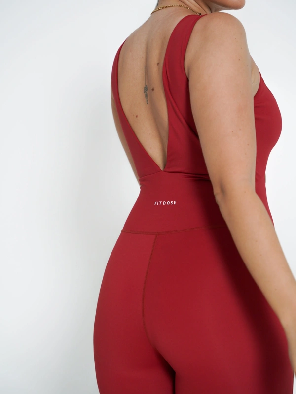 Jumpsuit Cut-Out Red cherry Black Fitdose