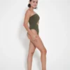 Maillot-One Shoulder Kaki Fitdose