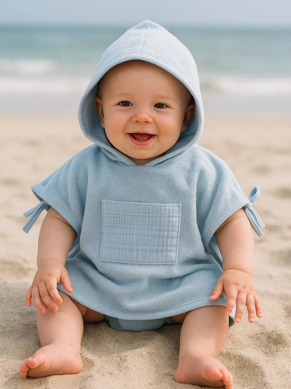 Poncho de plage - Bleu Babymat