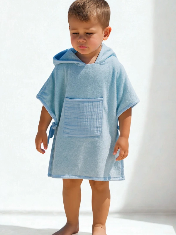 Poncho de plage - Bleu Babymat