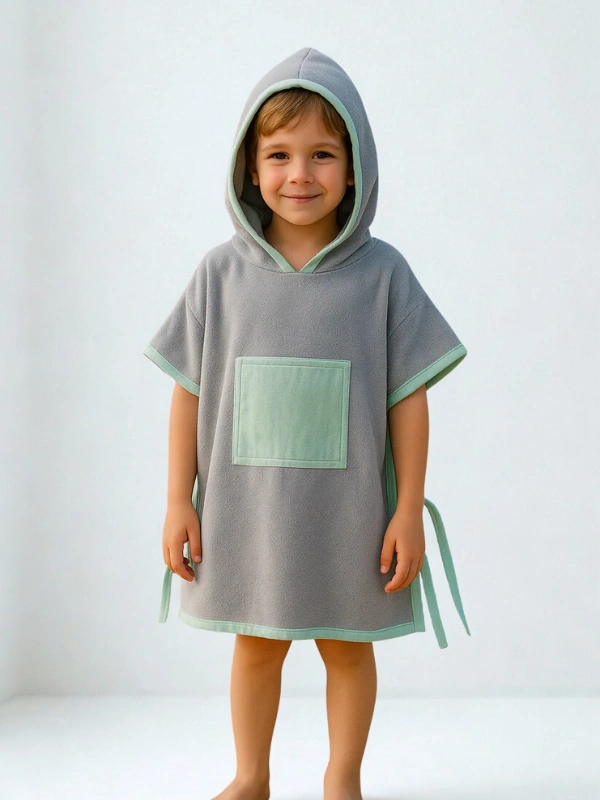 Poncho de plage Vert Eau