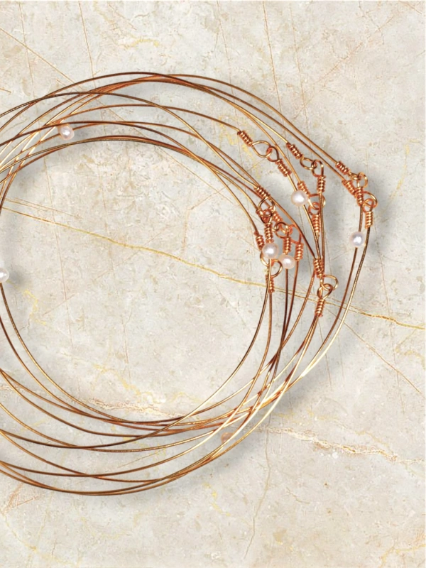 Set de bracelets lili modèle fin avec des perles blanches Naya jewelry
