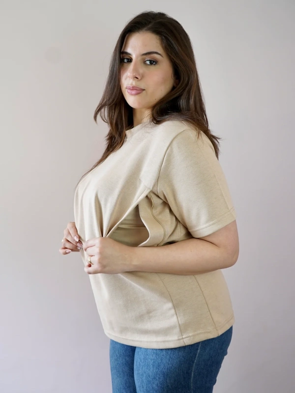 T-Shirt d'allaitement –Camel Bambidou