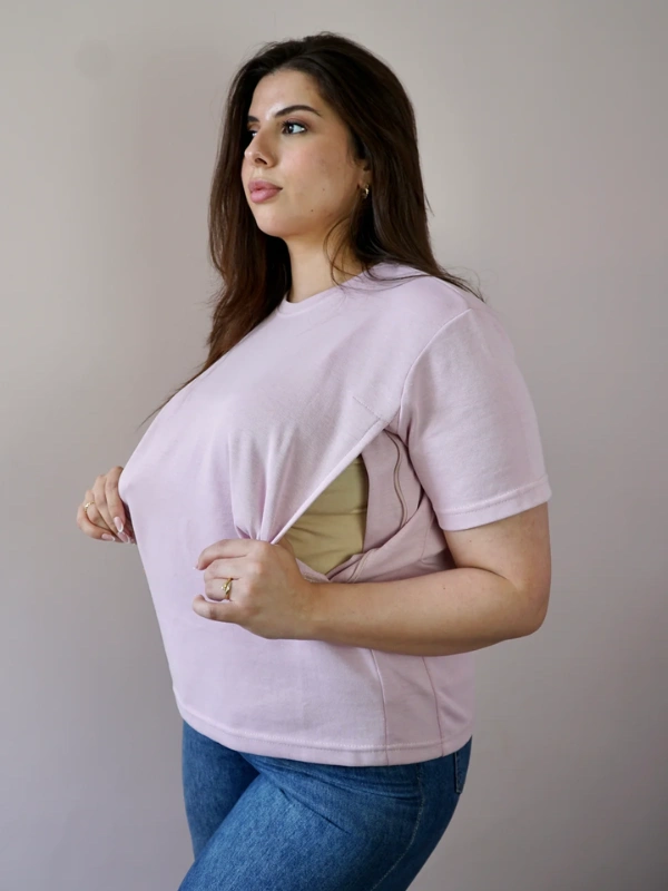 T-Shirt d'allaitement –Rose Bambidou