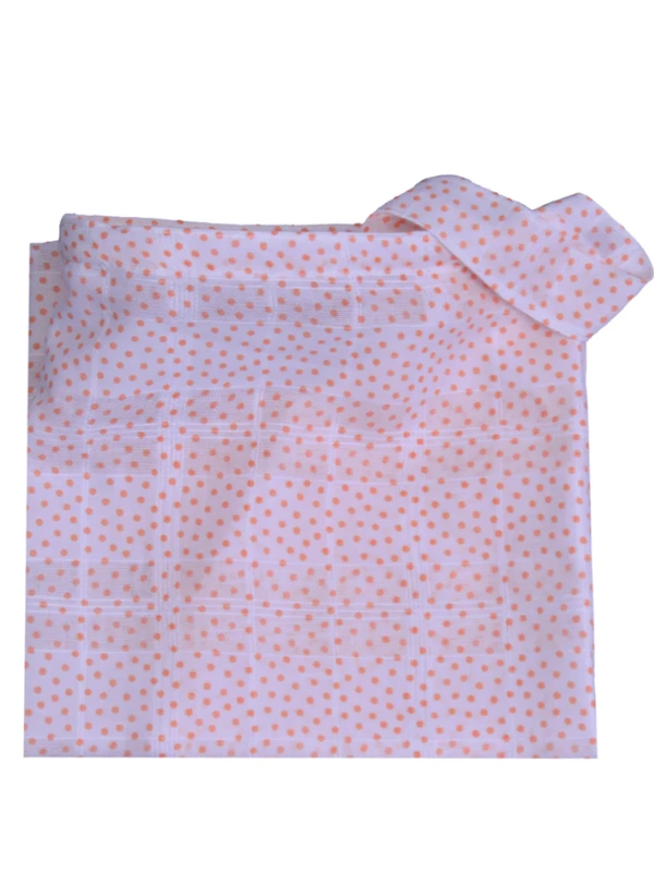 Tablier d'allaitement en gaze Blanc à pois orange Bambidou