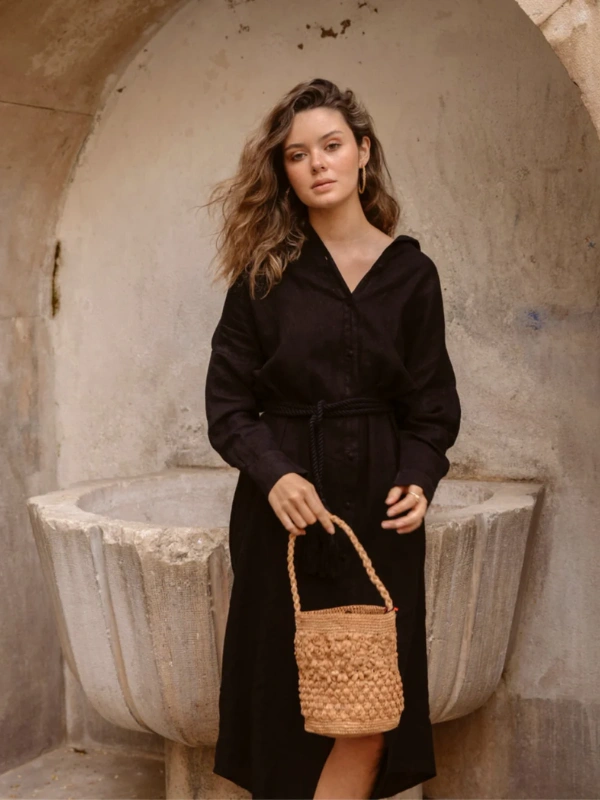 Robe Chemise Lina Noir Bahaar Paris