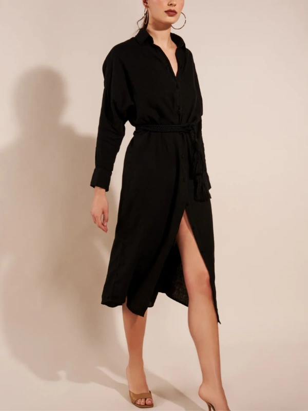 Robe Chemise Lina Noir Bahaar Paris