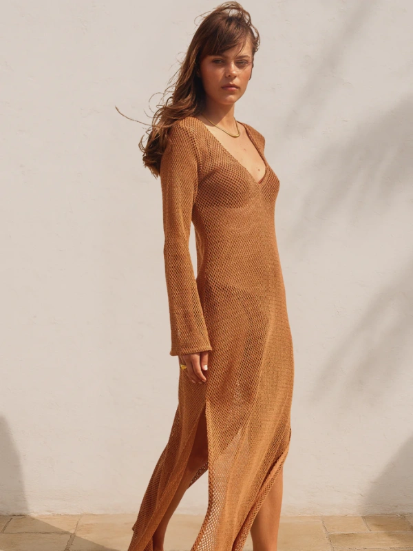 Robe Chiara Camel Bahaar Paris (2)