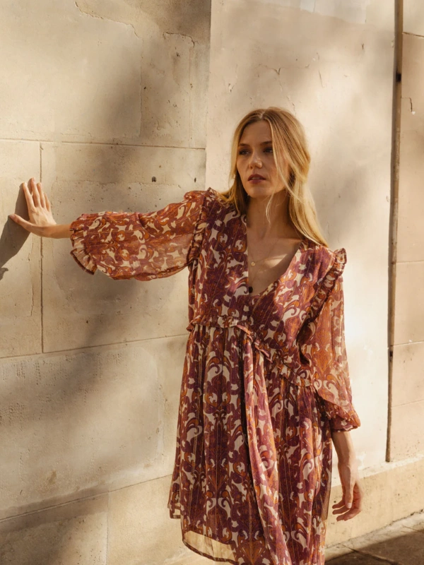 Robe Emma Bordeaux Bahaar Paris