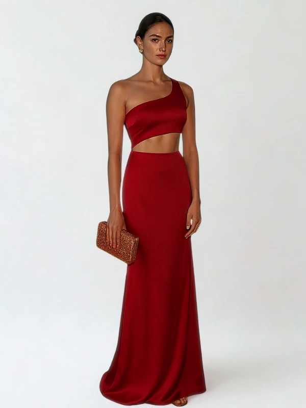 Robe Iris Satin Wine Bahaar paris