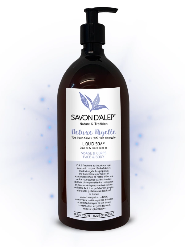 Savon d'Alep Deluxe Nigelle 500ml Aromessence