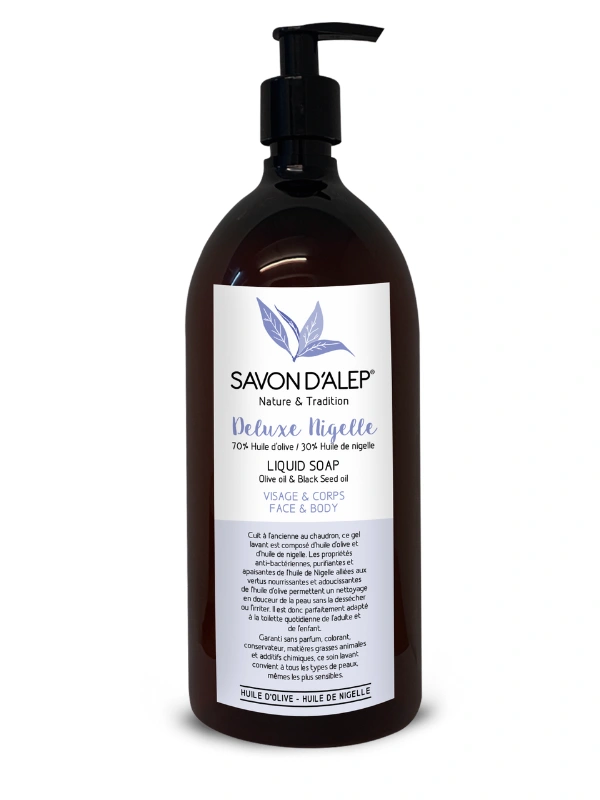 Savon d'Alep Deluxe Nigelle 500ml Aromessence