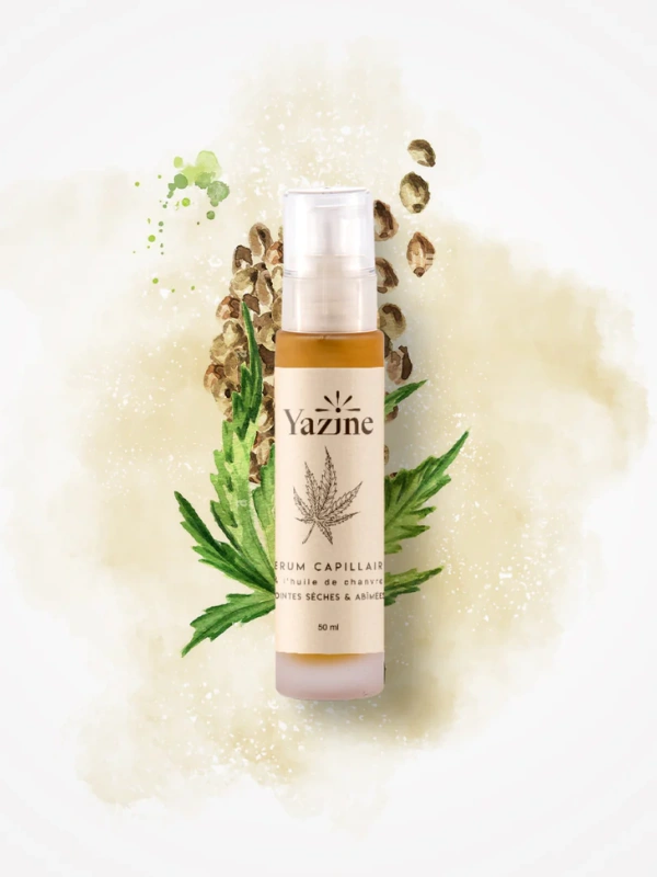 Serum capillaire nourrissant à l'huile de chanvre Yazine