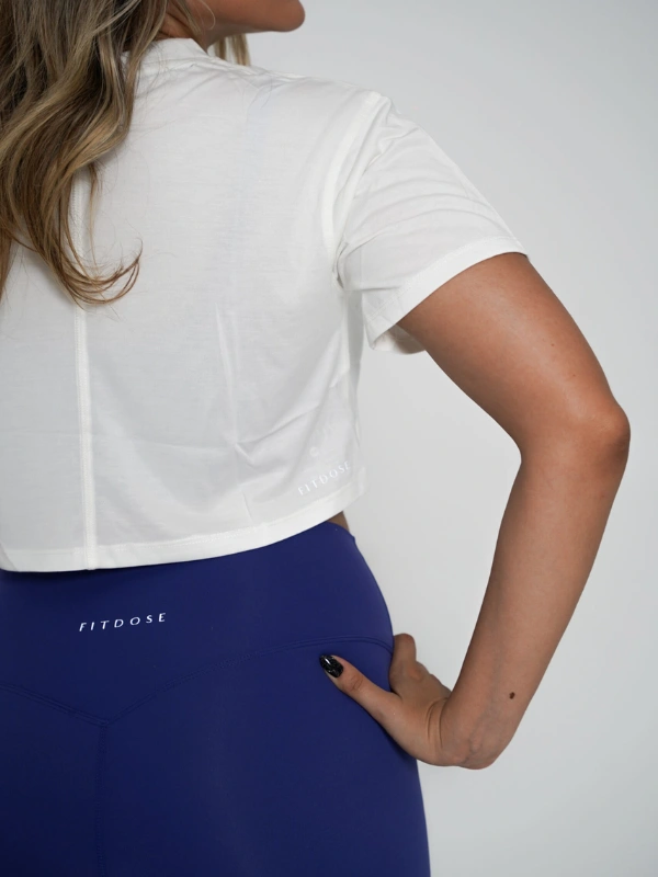 Alive Fit-Crop Top-White Fitdose