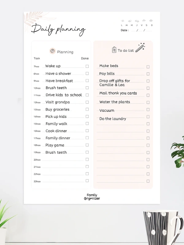 Daily Routine Family Organizer