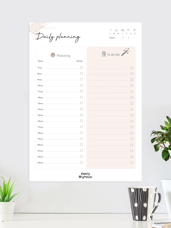 Daily Routine Family Organizer