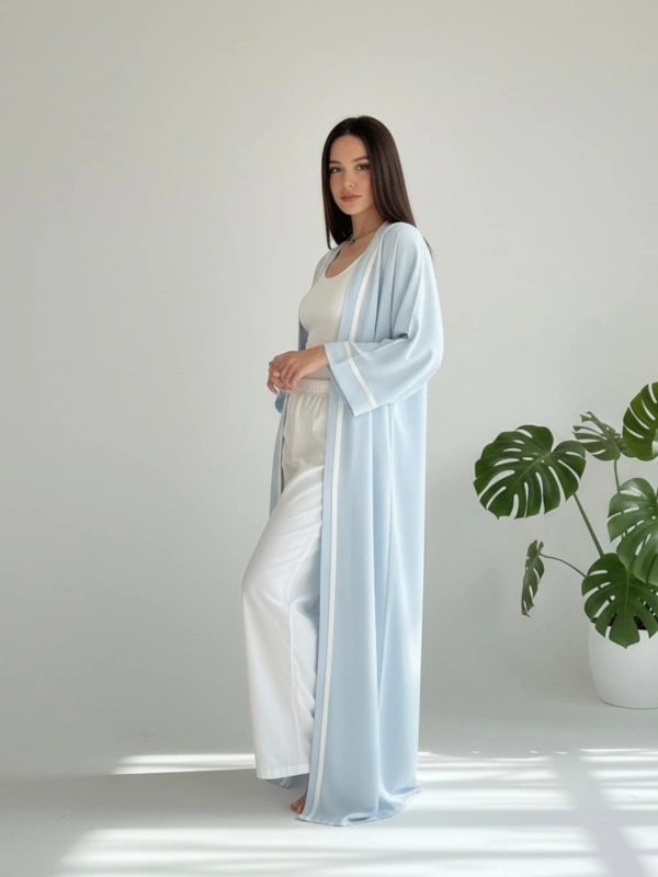 Kimono bleu ciel avec sfifa Maison HL Couture﻿