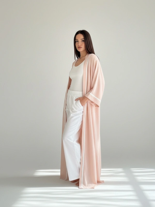 Maison HL Couture_Kimono rose poudré avec sfifa