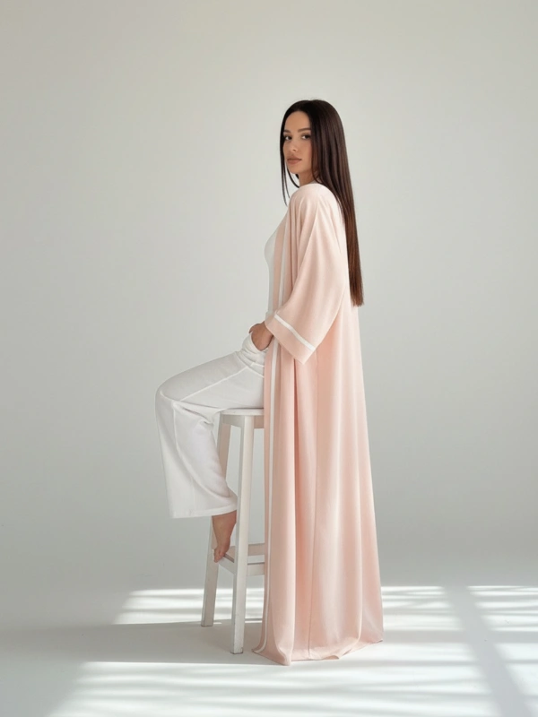 Maison HL Couture_Kimono rose poudré avec sfifa