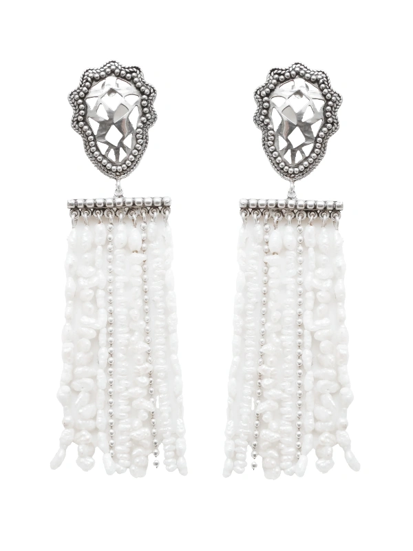 Waterfall Pearl Earrings Yelli Jewels