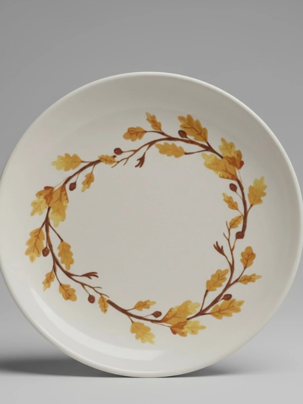 Assiette Couronne de Feuilles