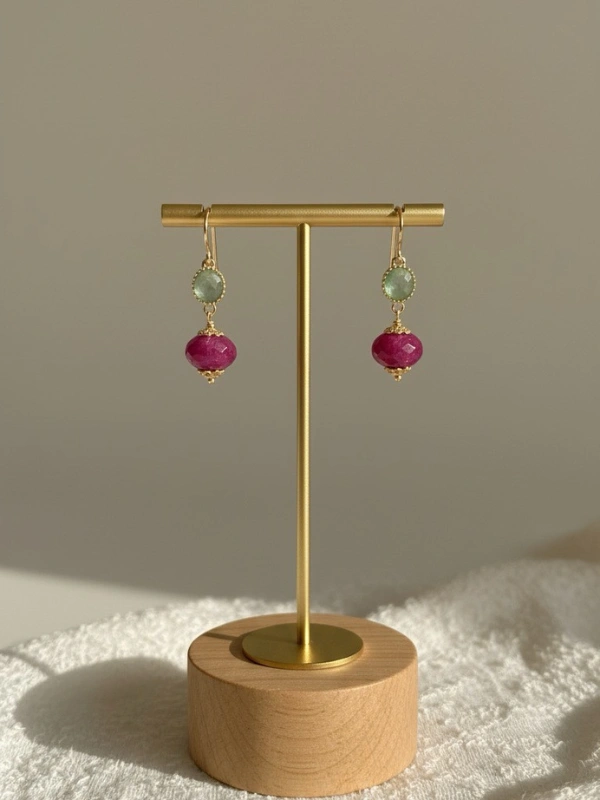 Boucles Rosa Verde Majesty Jewelry 1