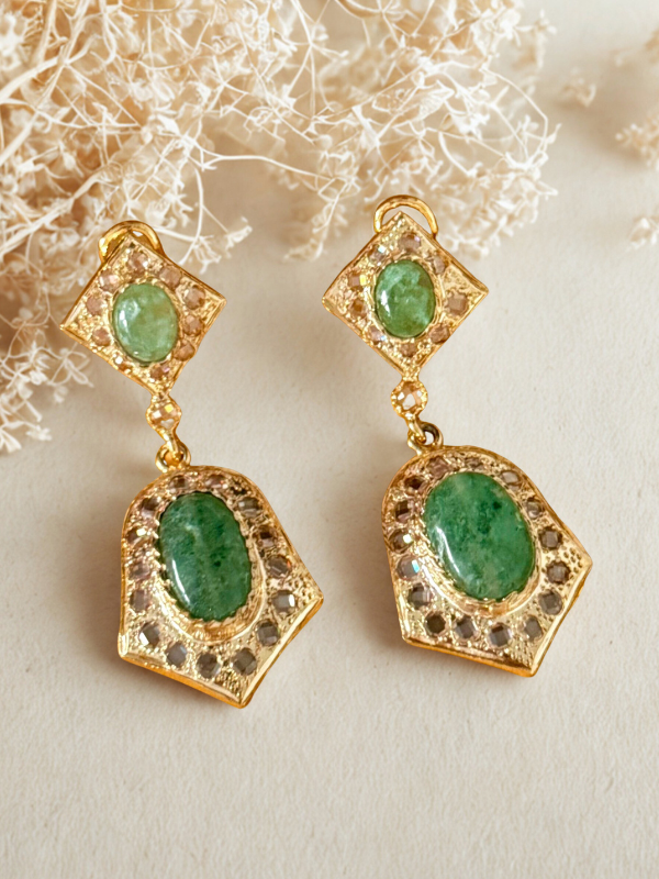 Boucles doreilles Reine de Jade majesty 1