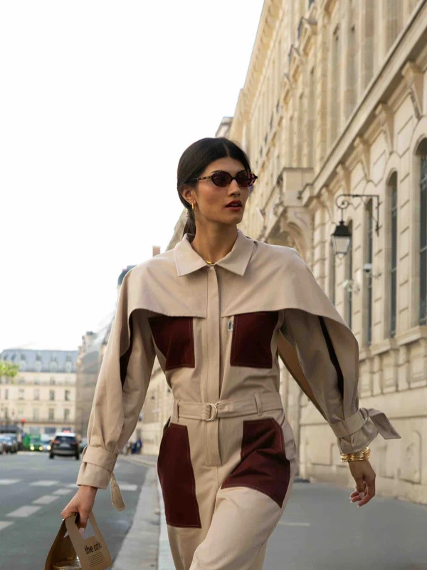 Combinaison cape - Jacqueline - Beige 2