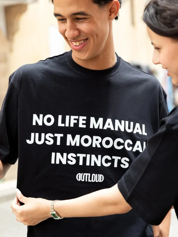 T-shirt-NO-LIFE-MANUAL-OUTLOUD