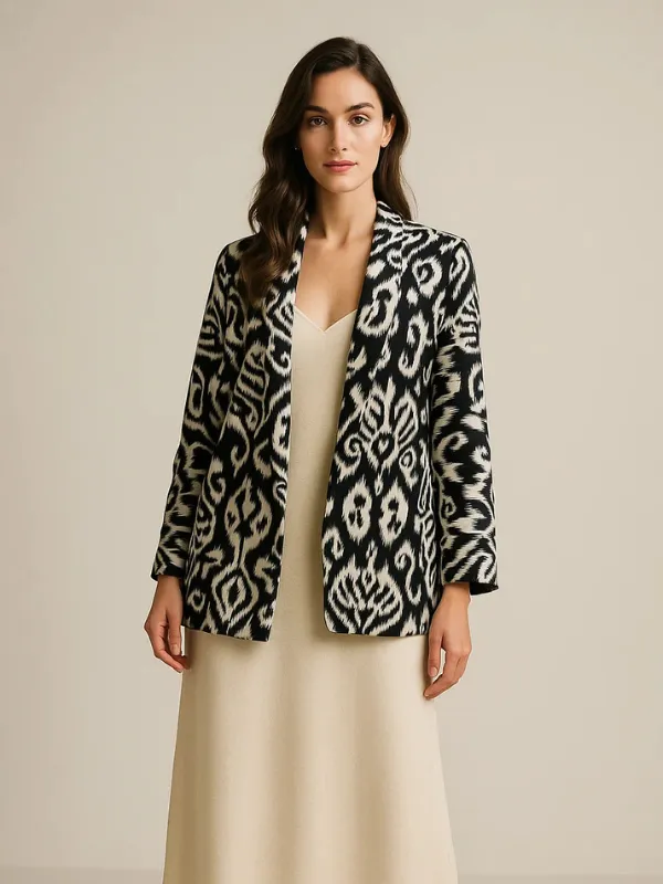 Haori-en-Coton-Noir-et-Blanc-Magenta