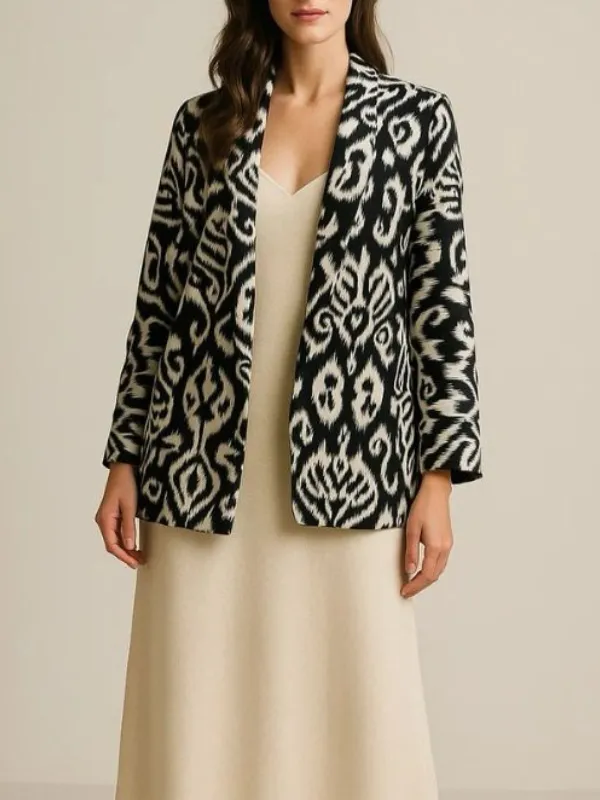 Haori-en-Coton-Noir-et-Blanc-Magenta