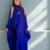 Robe-Gandoura-Satinee-bleu