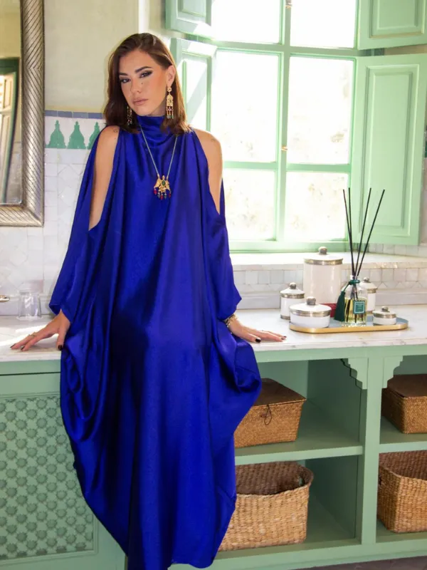 Robe-Gandoura-Satinee-bleu