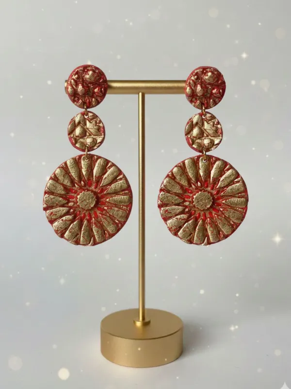 Boucle-ZELLIGE-rouge-dore-Atelier-Zarafa